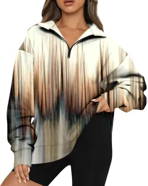 Oversized Sweatshirt For Wome 2023 Quarter Zip Pullover Long Sleeve Sweatshirt Hoodie Sweater Y2K Clothes