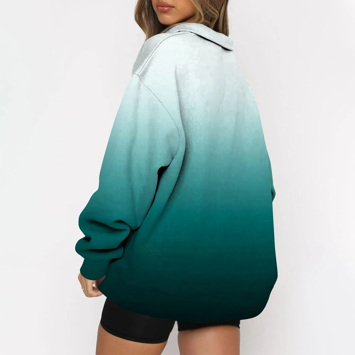 Oversized Sweatshirt For Wome 2023 Quarter Zip Pullover Long Sleeve Sweatshirt Hoodie Sweater Y2K Clothes