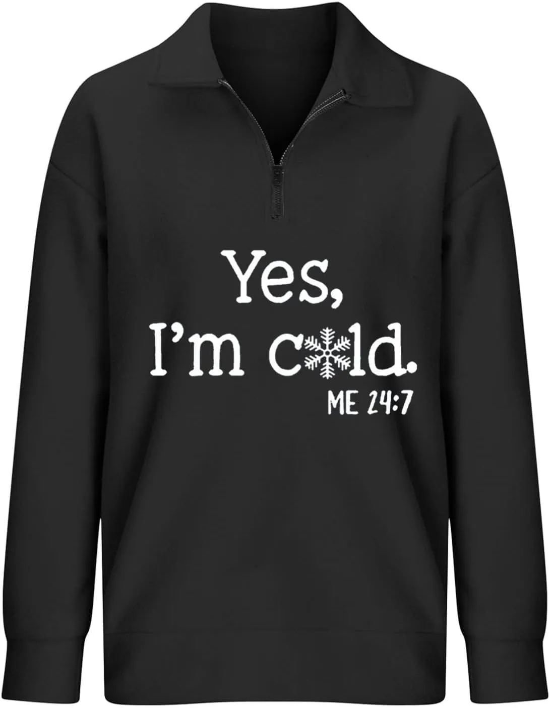Oversized Sweatshirt For Women Trendy Half Zip Letter Pattern Pullover Long Sleeve Autumn Sweatshirt