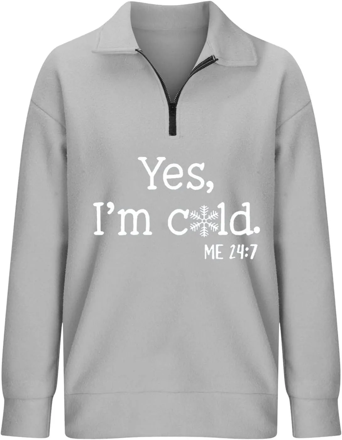 Oversized Sweatshirt For Women Trendy Half Zip Letter Pattern Pullover Long Sleeve Autumn Sweatshirt