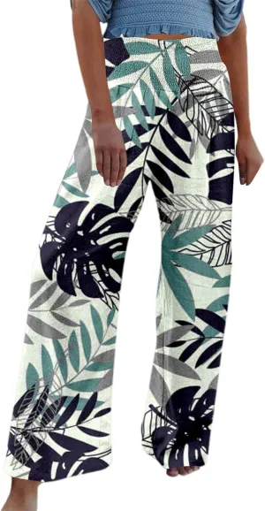 Pants Women Baggy with Tummy Control Crossover Waist and Wide Leg with Pockets-Lounge Lightweight Workout Joggers
