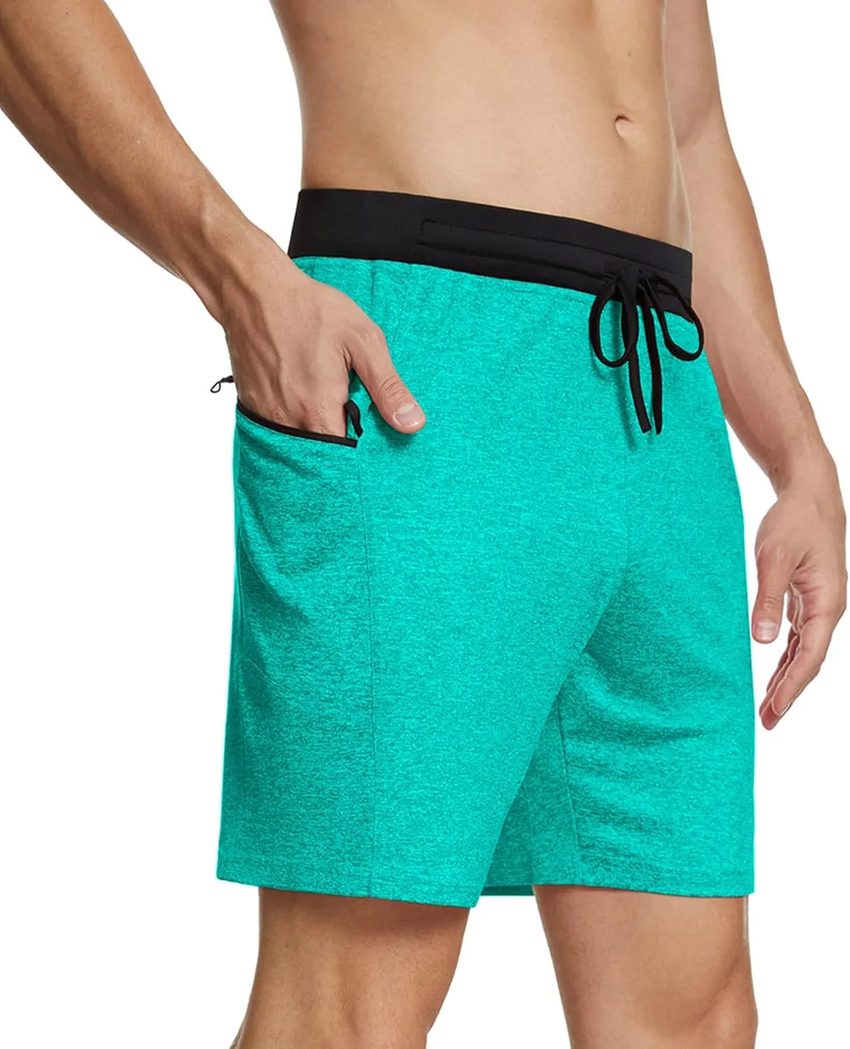 PEGENO Men's Quick Dry Training Workout Gym Shorts with Pockets