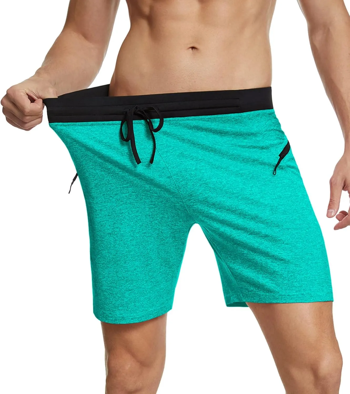 PEGENO Men's Quick Dry Training Workout Gym Shorts with Pockets