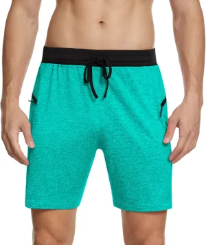 PEGENO Men's Quick Dry Training Workout Gym Shorts with Pockets