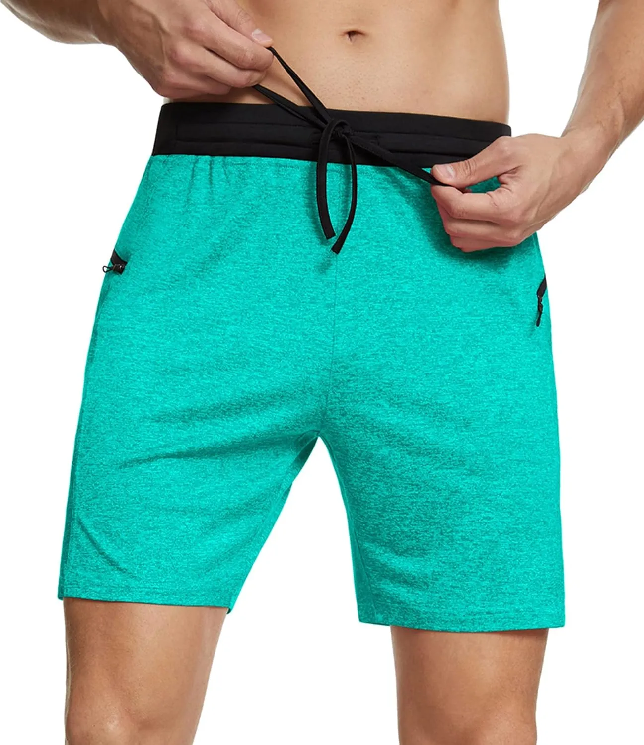 PEGENO Men's Quick Dry Training Workout Gym Shorts with Pockets