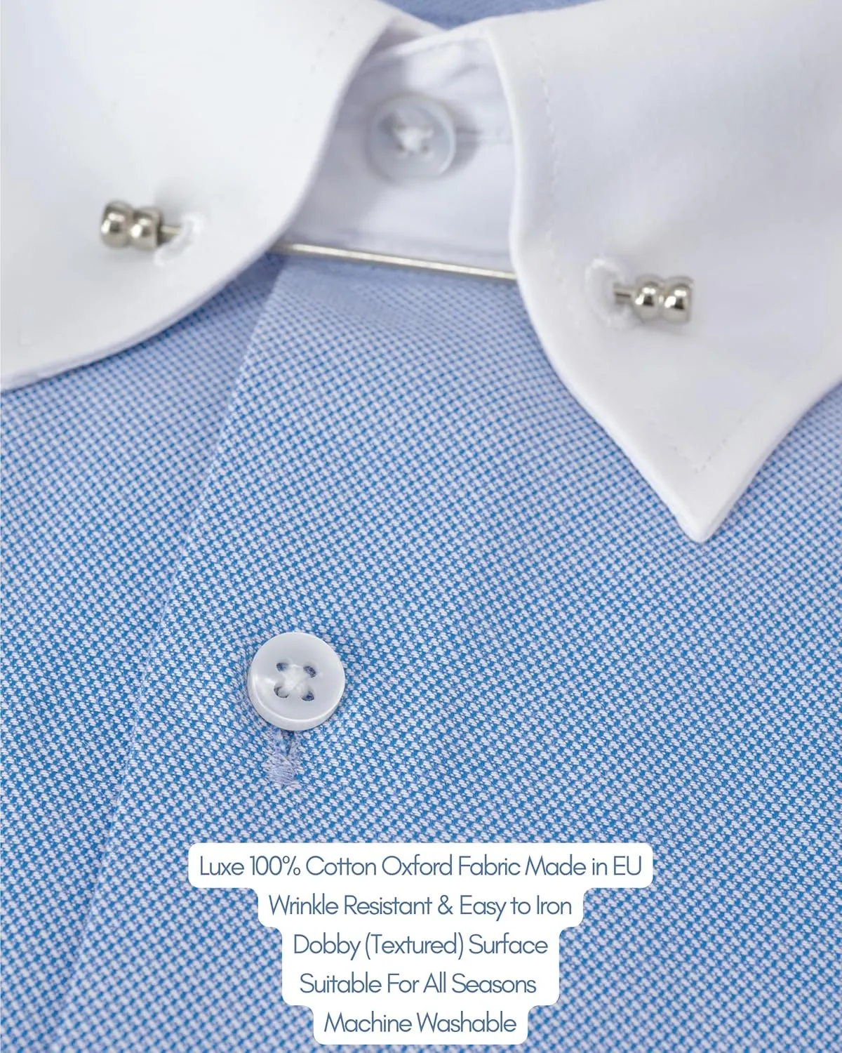 Pin Collar Long Sleeve Dress Shirts for Men | Mens Button Up Stylish Shirts
