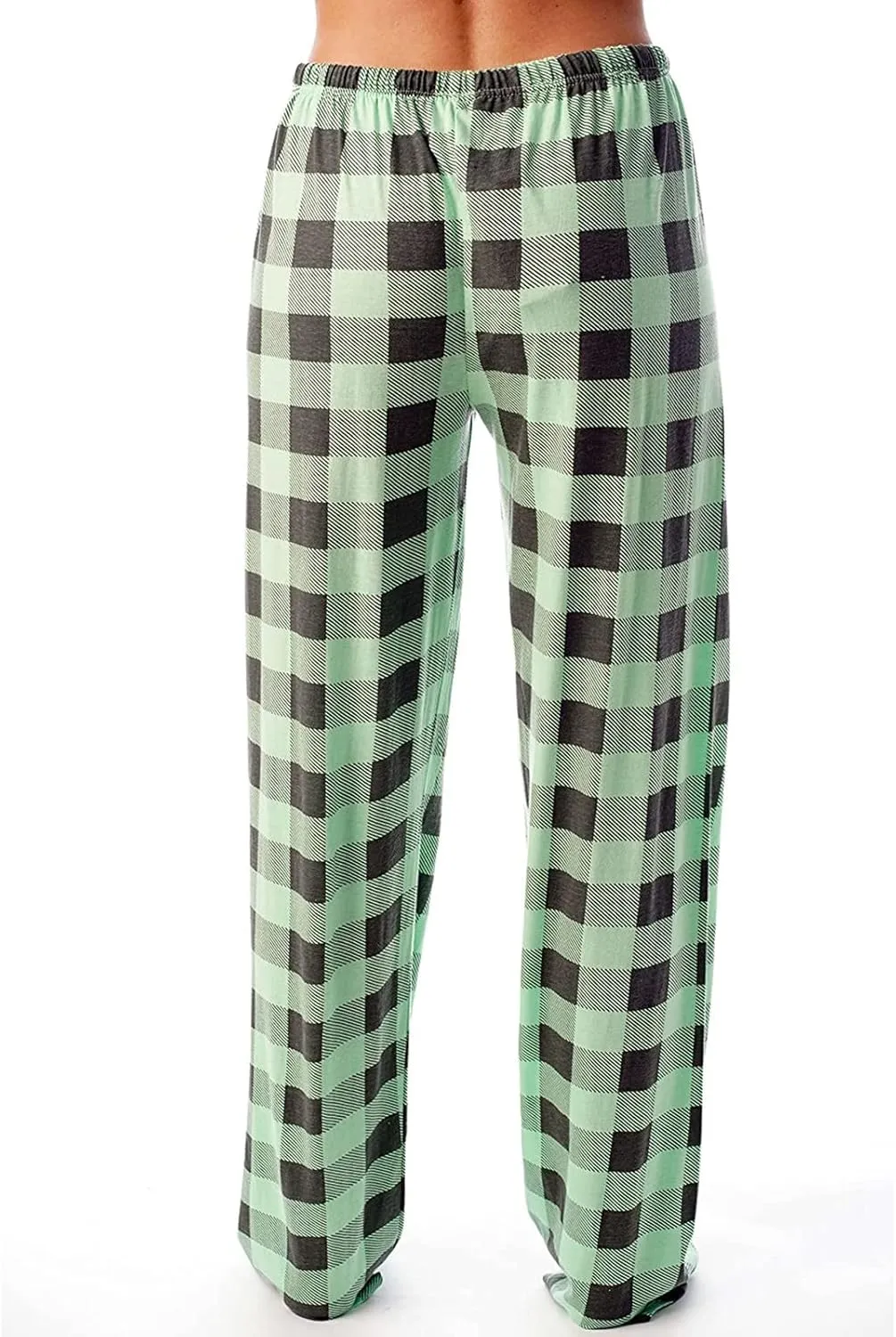 Plaid Pajama Pants Women Stretch Comfy Lounge Pj Pants Drawstring Lounge Striped Pajama Bottoms with Pockets
