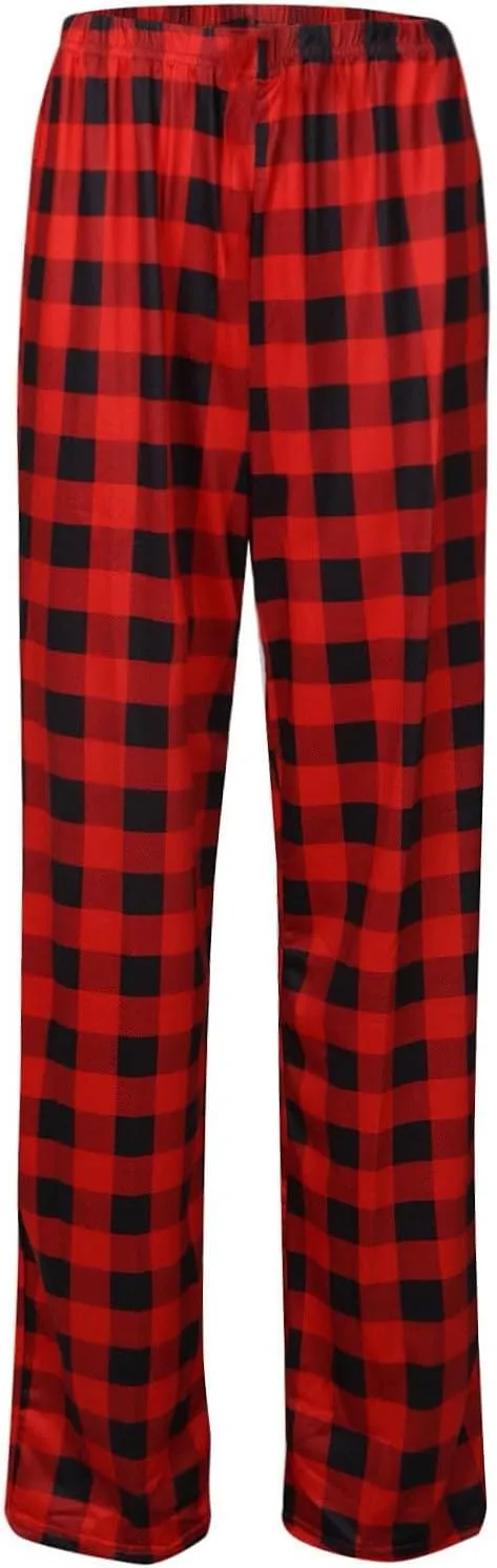 Plaid Pajama Pants Women Stretch Comfy Lounge Pj Pants Drawstring Lounge Striped Pajama Bottoms with Pockets