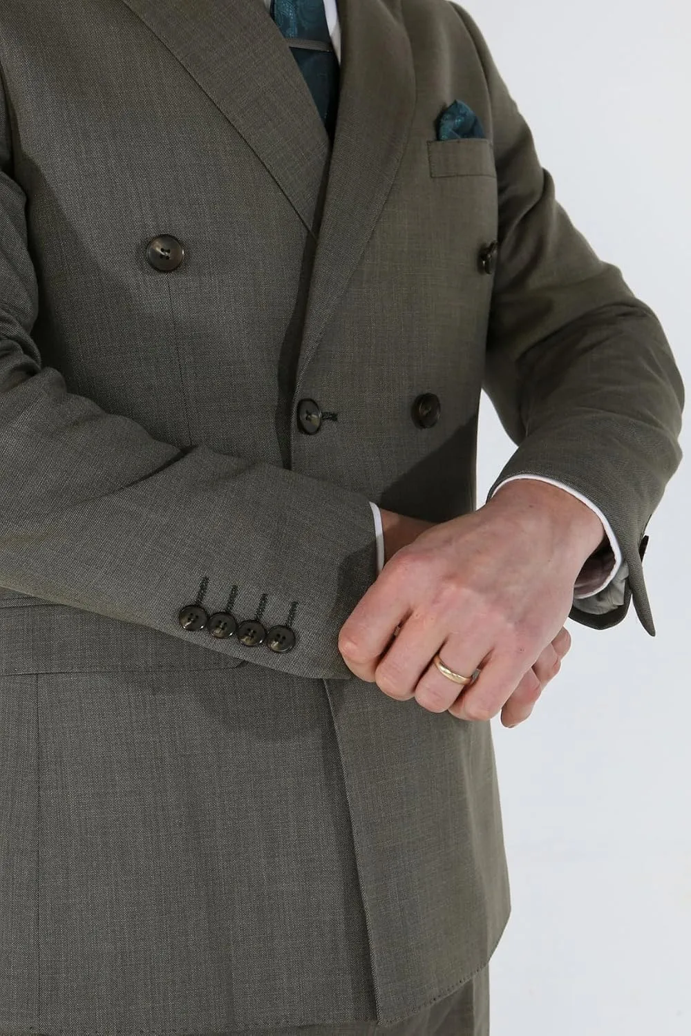 Premium Men's Double Breasted Plaid Suit, Formal Set for Weddings Business and Special Events