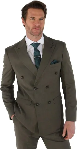 Premium Men's Double Breasted Plaid Suit, Formal Set for Weddings Business and Special Events