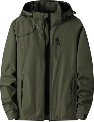 Raincoat for Mens Lightweight Waterproof Coated Hooded Rain Jackets Windbreaker Raincoats Hood Softshell Raincoats
