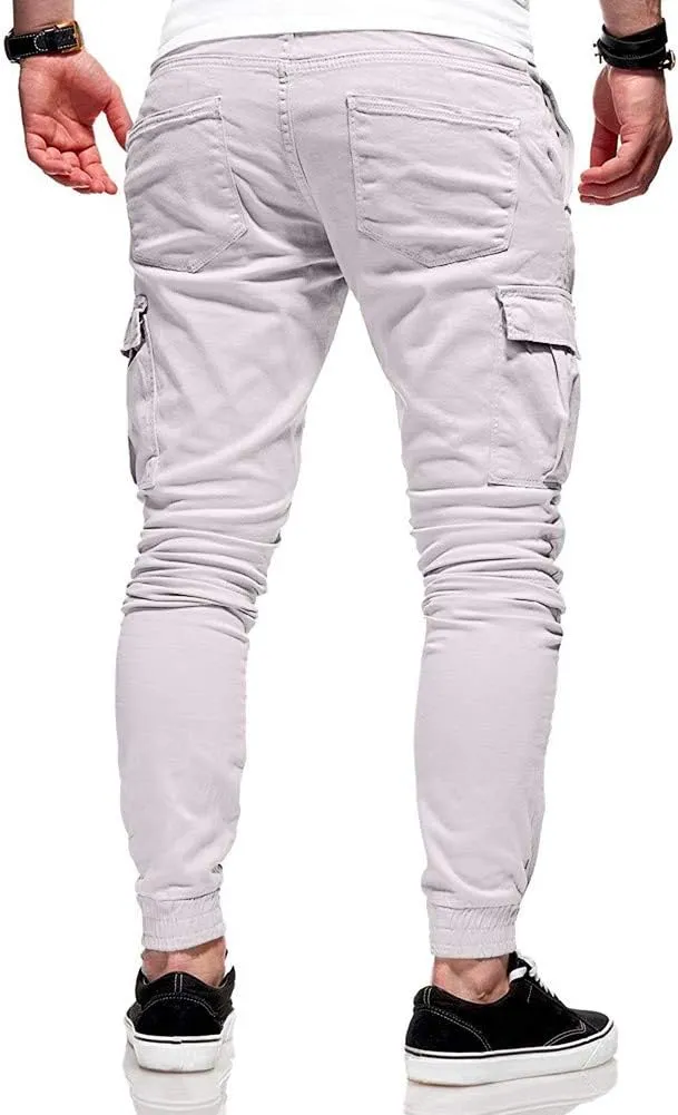 sdbrld Cargo Pants For Men Mens Casual Outdoor Hiking Joggers Solid Drawstring Recreation Fitness Cargo Pants with Pocket