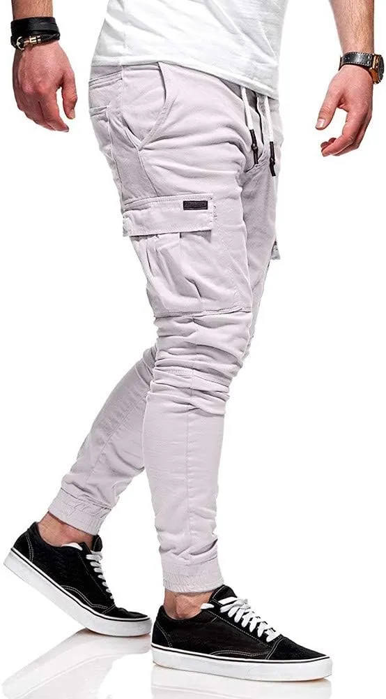 sdbrld Cargo Pants For Men Mens Casual Outdoor Hiking Joggers Solid Drawstring Recreation Fitness Cargo Pants with Pocket