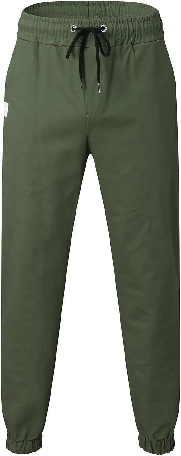 sdbrld Cargo Pants For Men Men's Fashion Outdoor Hiking Joggers Pants Solid Mid Waist Drawstring Cargo Pants with Pockets