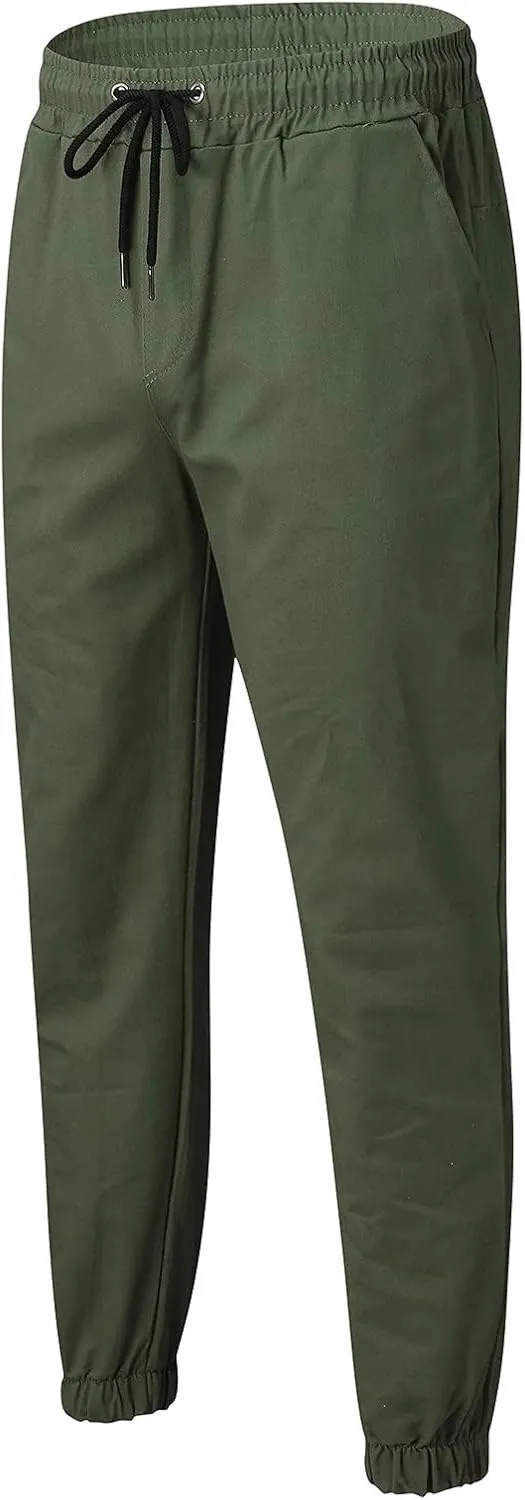 sdbrld Cargo Pants For Men Men's Fashion Outdoor Hiking Joggers Pants Solid Mid Waist Drawstring Cargo Pants with Pockets