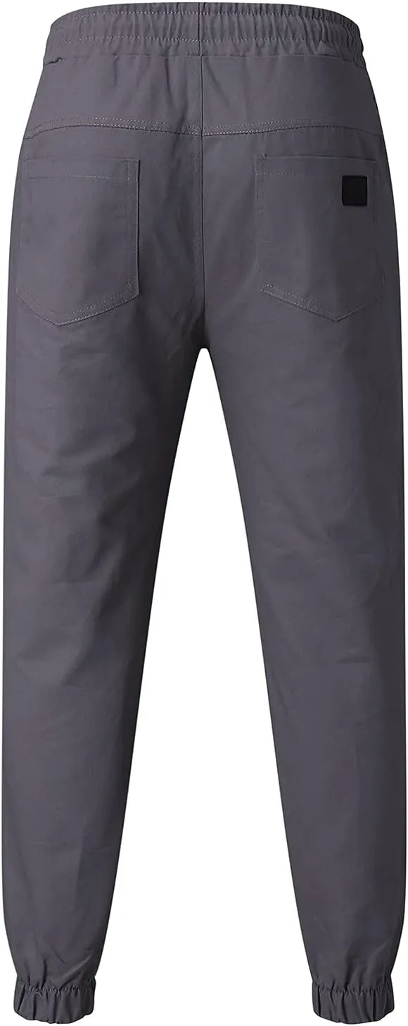 sdbrld Cargo Pants For Men Men's Outdoor Hiking Joggers Pants Solid Fashion Mid Waist Drawstring Cargo Pants with Pockets