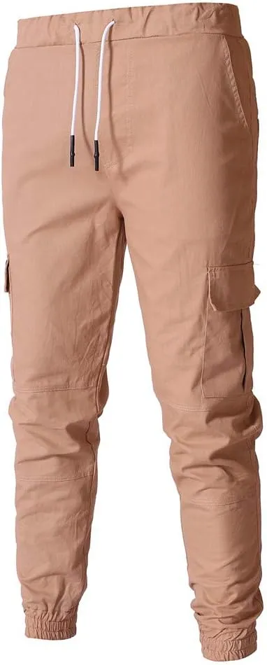 sdbrld Cargo Pants For Men Mens Outdoor Hiking Joggers Solid Casual Drawstring Recreation Fitness Cargo Pants with Pocket