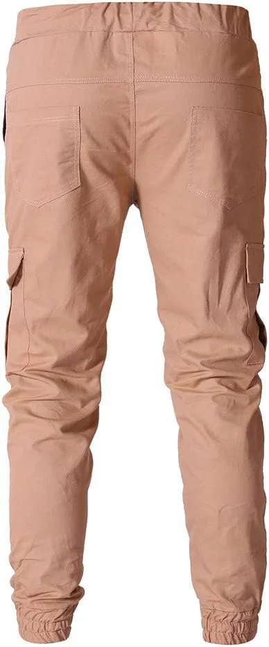 sdbrld Cargo Pants For Men Mens Outdoor Hiking Joggers Solid Casual Drawstring Recreation Fitness Cargo Pants with Pocket