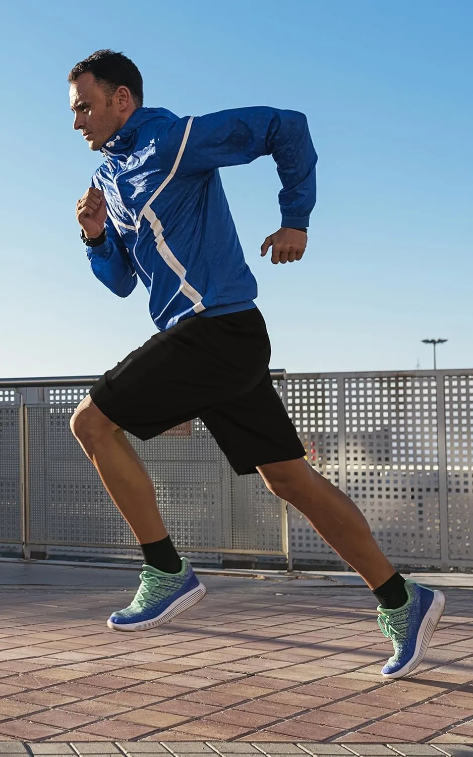 SIMIYA Men's Running Workout Shorts Lightweight Quick Dry Mens Athletic Shorts 7" Training Gym Shorts with Zipper Pockets