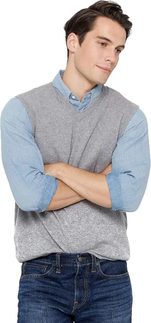 State Cashmere Mens Classic Sleeveless Sweater Vest 100% Pure Cashmere V-Neck Style Pullover