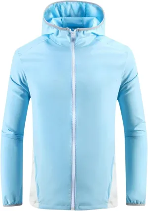 Sun Protection Jackets for Men Lightweight Breathable Waterproof Hooded Jackets Running Hiking Travel Hoodies