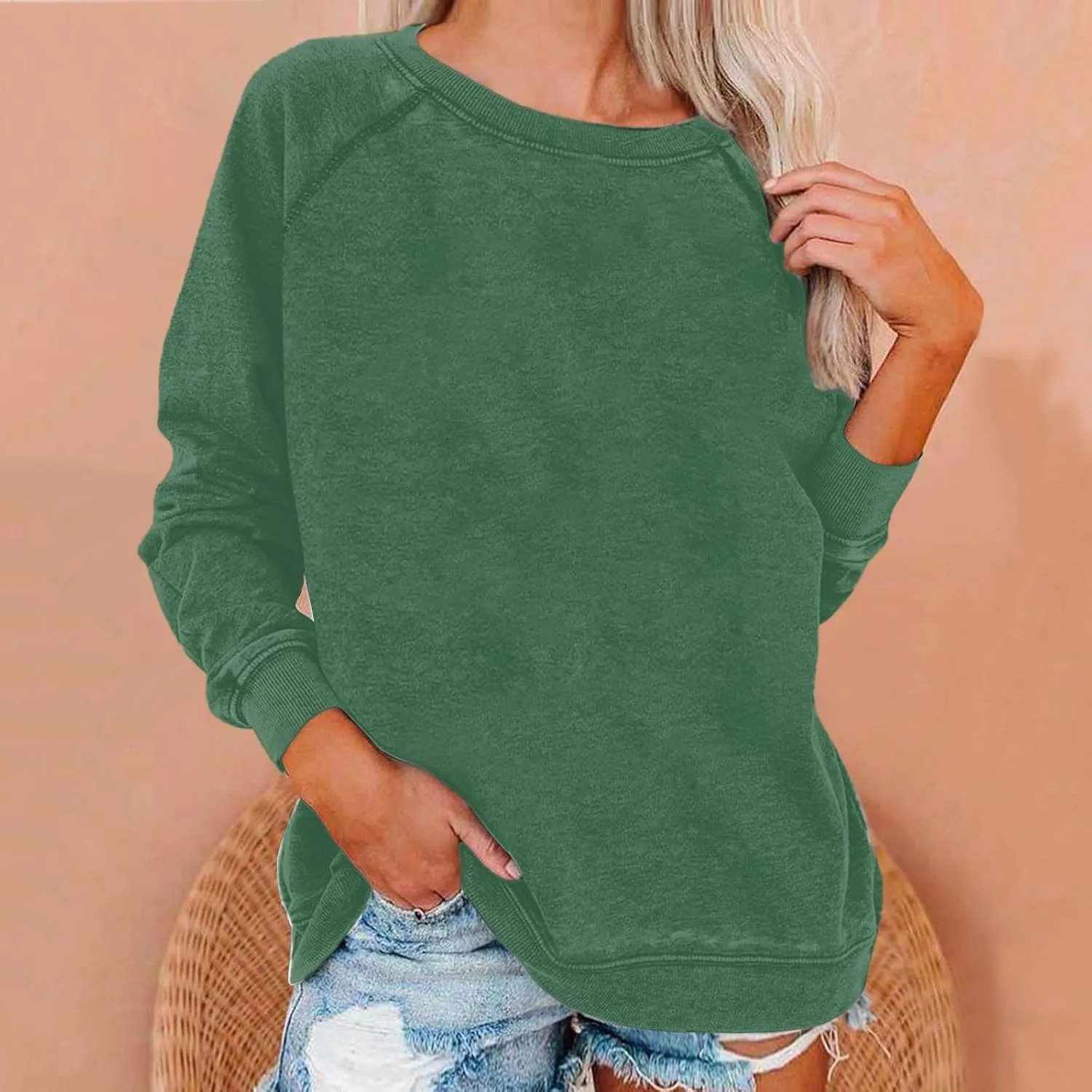Sweatshirt For Women 2023 Crewneck Sweat Shirt Fall Winter Fashion Pullover Tops Long Sleeve Oversized Sweatshirts