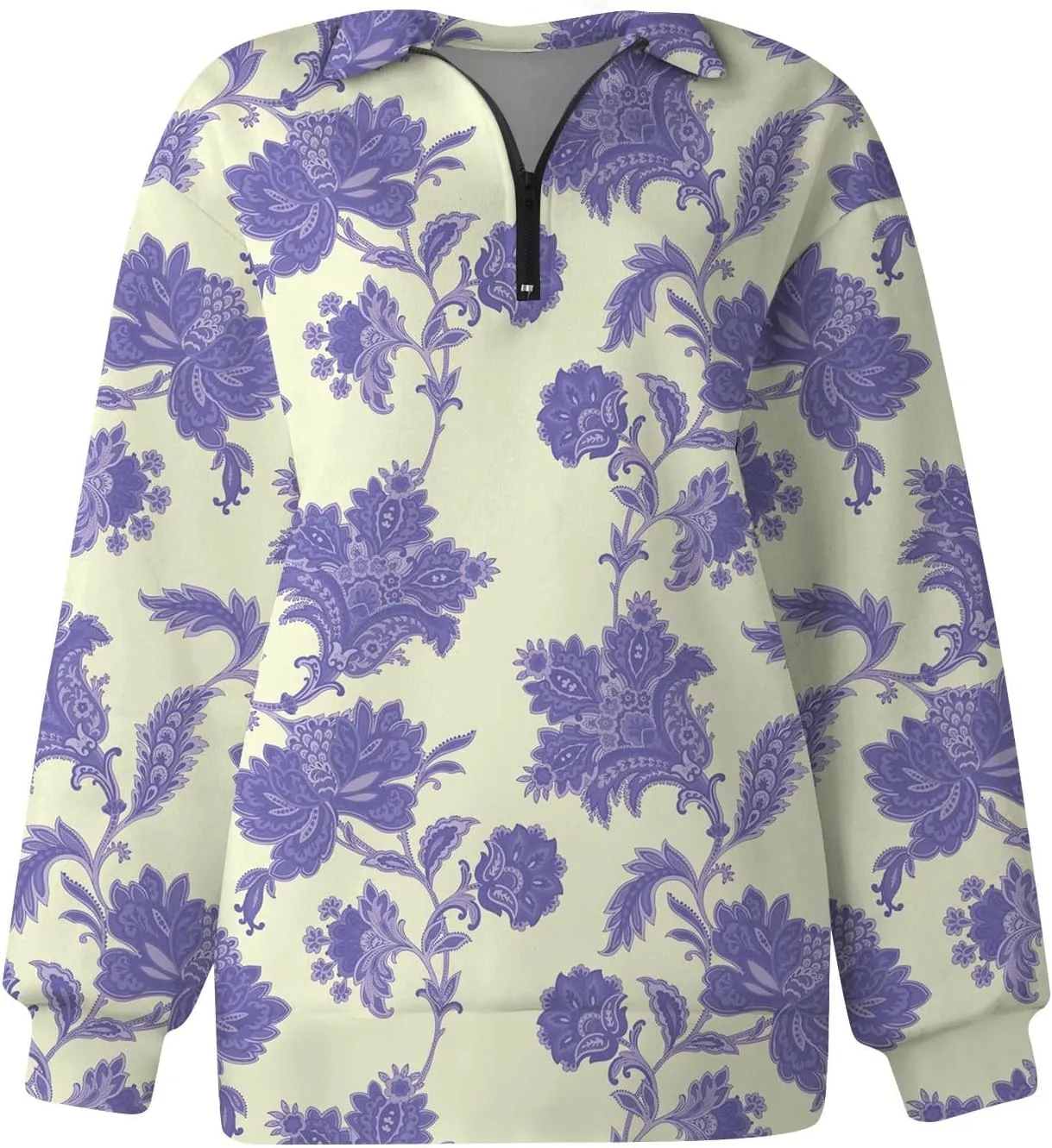 Sweatshirt For Women Fall Casual Hoodies Y2K Quarter Zip Pullover Boho Long Sleeve Plus Size Sweatshirt