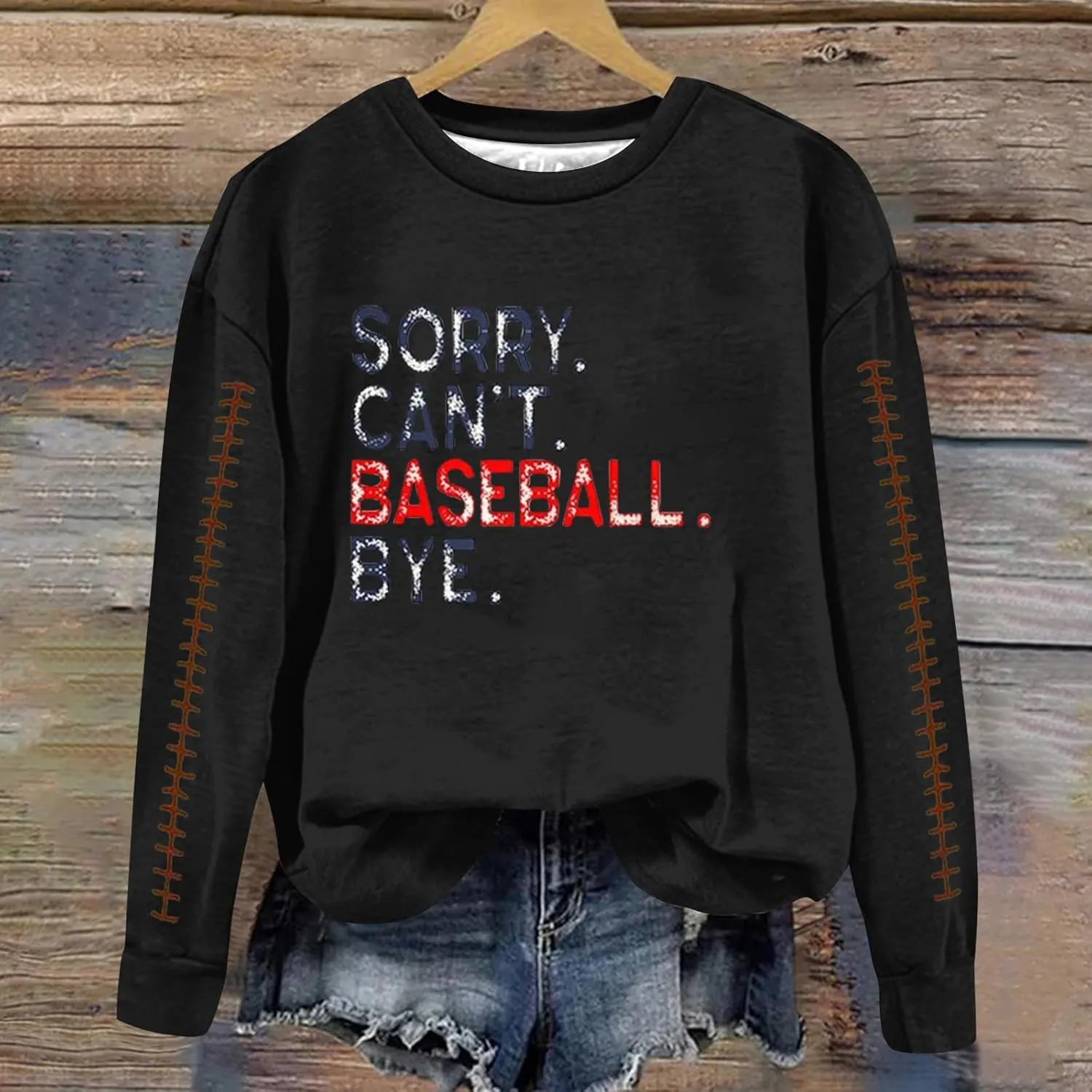 Sweatshirt For Women Fashion Basball Pullover Tops Crewneck Sweat Shirt Fall Winter Long Sleeve Casual Y2K Sweater Shirt