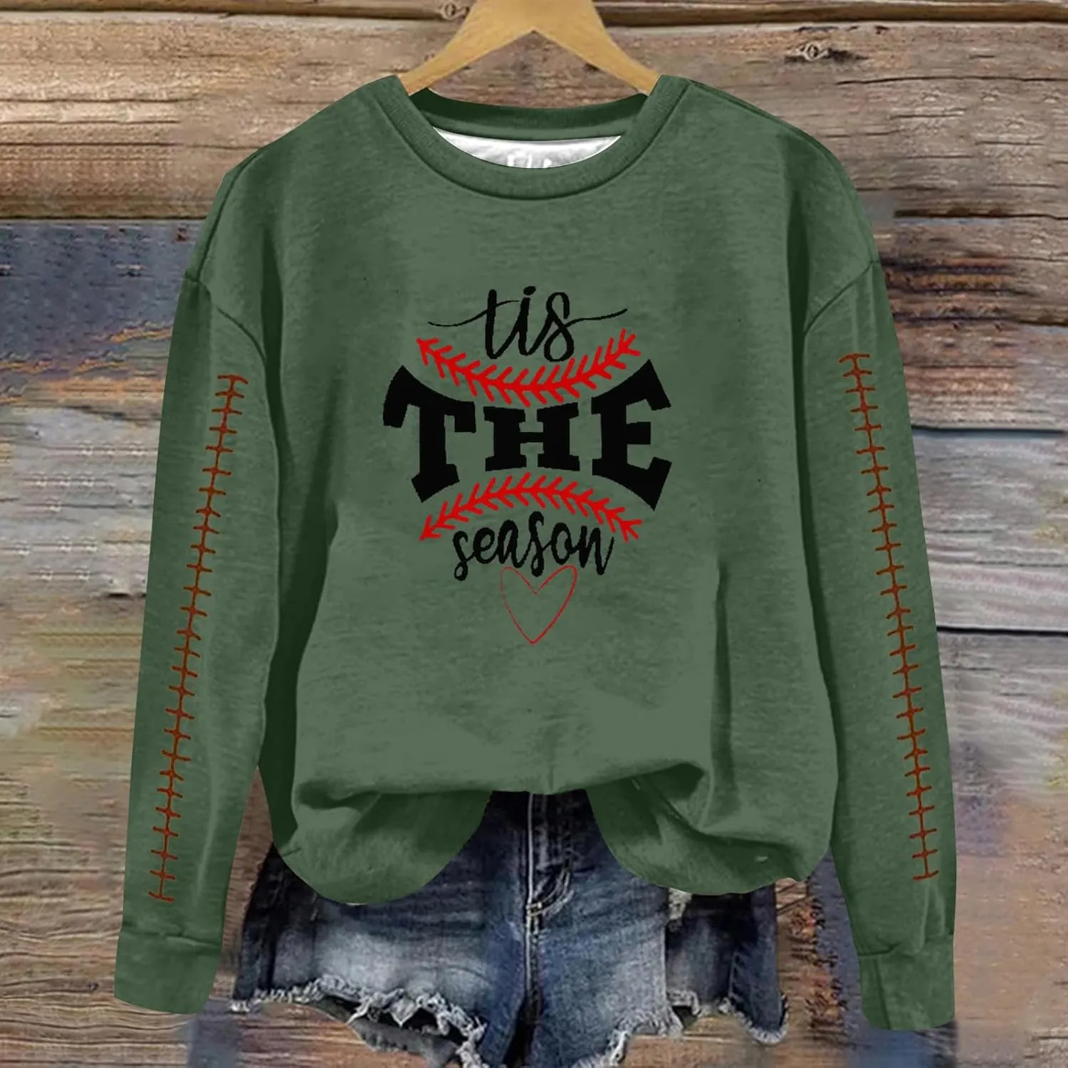 Sweatshirt For Women Fashion Basball Pullover Tops Crewneck Sweat Shirt Fall Winter Long Sleeve Casual Y2K Sweater Shirt