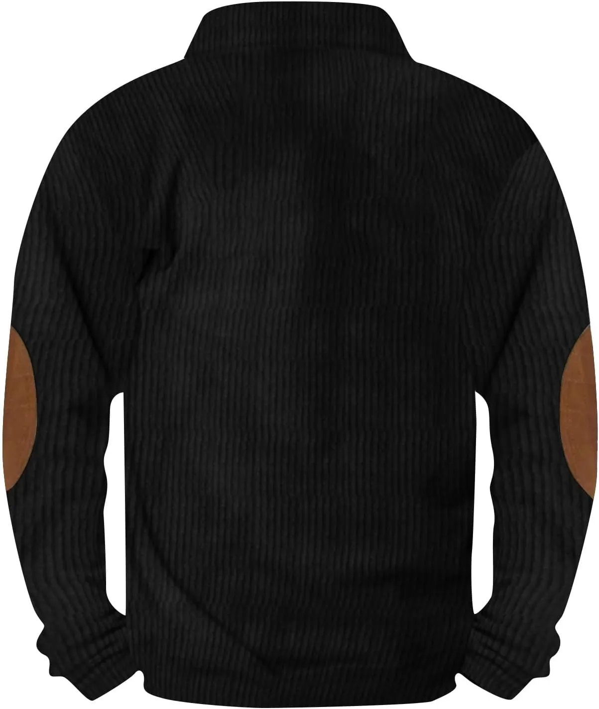 Sweatshirts For Men 1/4 Button Up Shirts Long Sleeve Pullovers Outdoor Casual Pullover Tops Elbow Fashion Patches