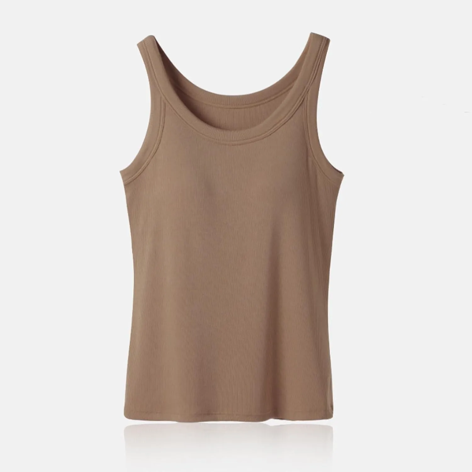 Tank Top with Built in Bra for Women Summer Casual Camisoles Basic Shirts Racerback Ribbed Fitted Tanks Cami Tops