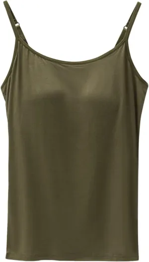 Tank Tops for Women Built with Shelf Bra Chest Adjustable Spaghetti Strap Cotton Tanks Layering Workout Undershirts