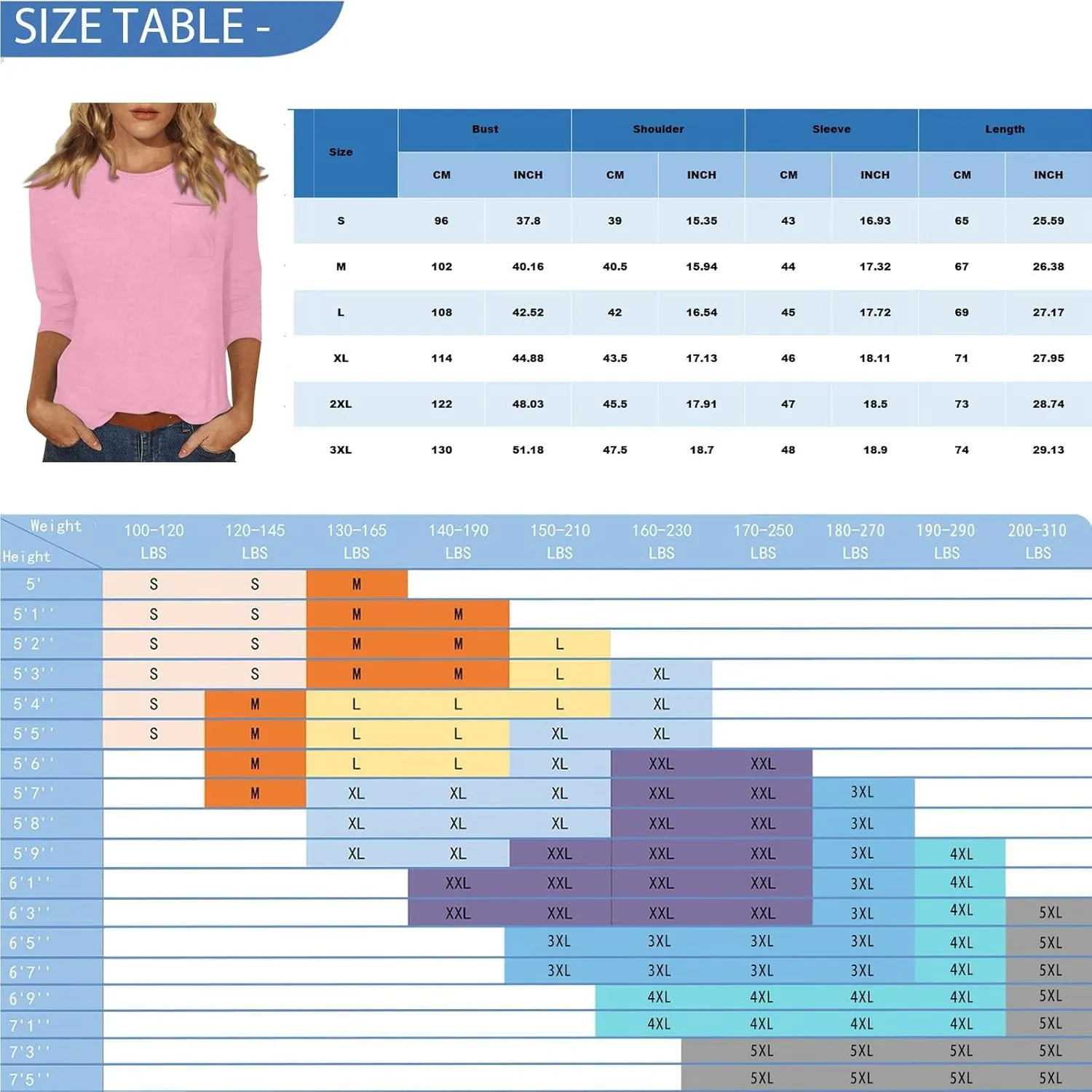 Trendy Outfits for Women 2024 O-Neck 3/4 Sleeve Shirts Printed Trendy Blouses Casual Cute Tunic Loose Fit Basic Clothing
