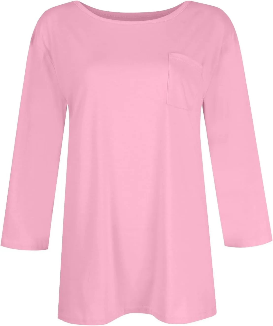 Trendy Outfits for Women 2024 O-Neck 3/4 Sleeve Shirts Printed Trendy Blouses Casual Cute Tunic Loose Fit Basic Clothing