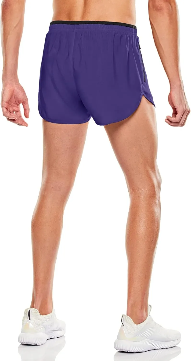 TSLA Men's Active Running Shorts, 3 Inch Quick Dry Mesh Jogging Workout Shorts, Gym Athletic Marathon Shorts