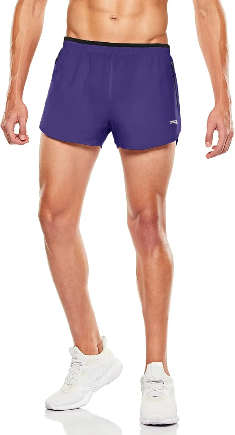 TSLA Men's Active Running Shorts, 3 Inch Quick Dry Mesh Jogging Workout Shorts, Gym Athletic Marathon Shorts