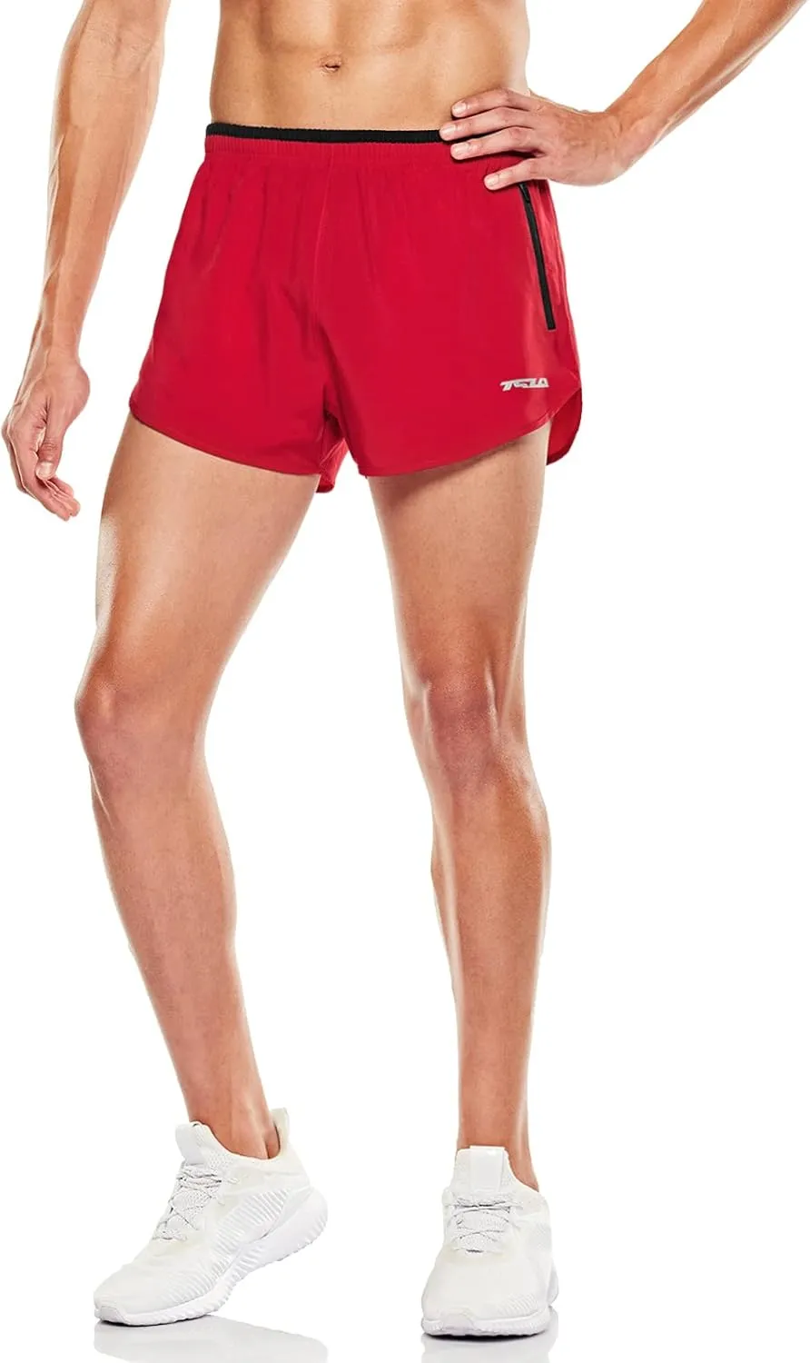 TSLA Men's Active Running Shorts, 3 Inch Quick Dry Mesh Jogging Workout Shorts, Gym Athletic Marathon Shorts