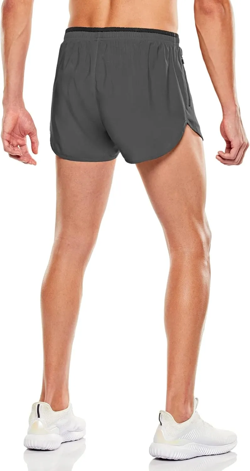 TSLA Men's Active Running Shorts, 3 Inch Quick Dry Mesh Jogging Workout Shorts, Gym Athletic Marathon Shorts