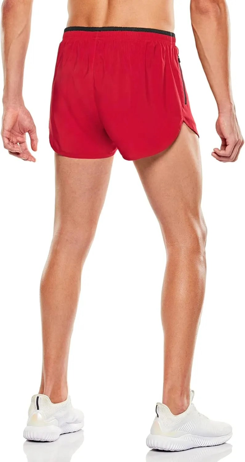 TSLA Men's Active Running Shorts, 3 Inch Quick Dry Mesh Jogging Workout Shorts, Gym Athletic Marathon Shorts