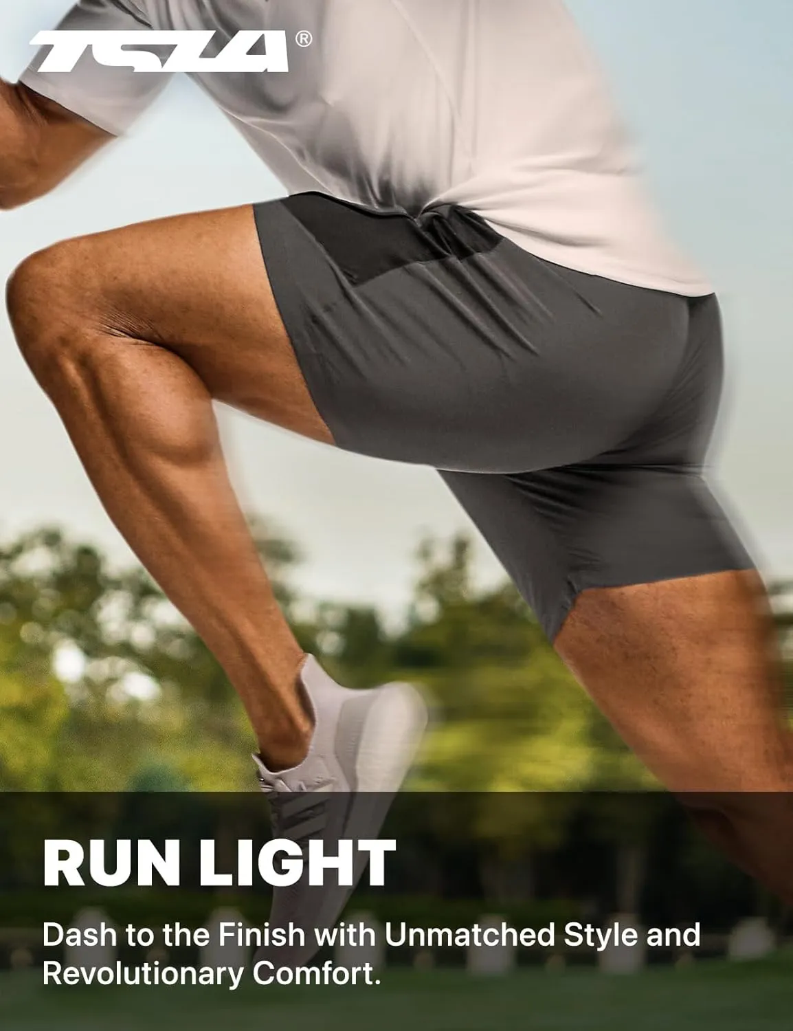 TSLA Men's Active Running Shorts, Training Exercise Workout Shorts, Quick Dry Gym Athletic Performance Shorts with Pockets