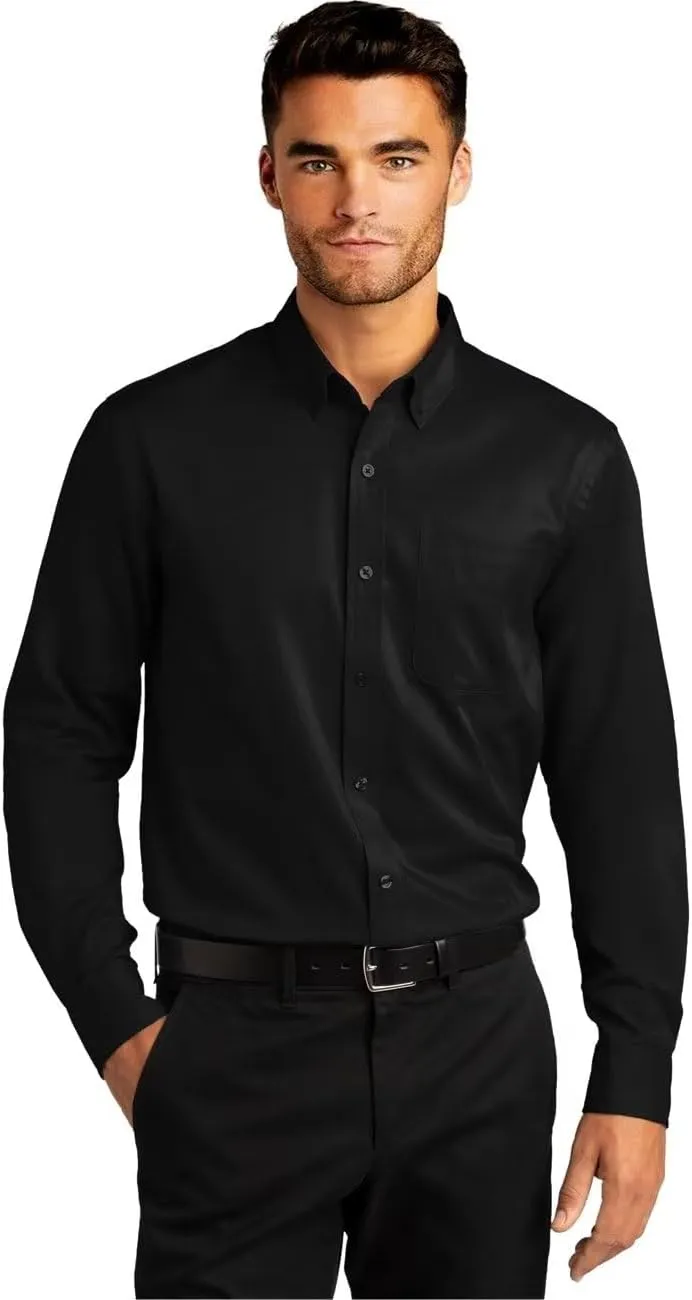 Wangyue Dress Shirts for Men Slim Fit Long Sleeve Casual Button Down Shirts Formal Dress Shirts with Pockets