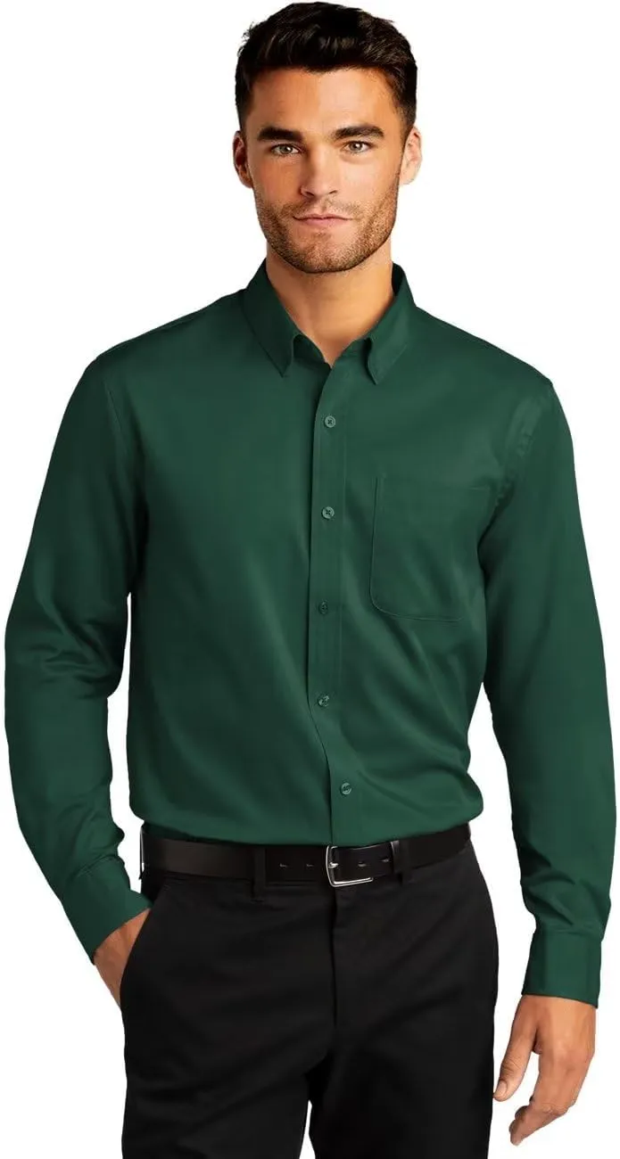 Wangyue Dress Shirts for Men Slim Fit Long Sleeve Casual Button Down Shirts Formal Dress Shirts with Pockets