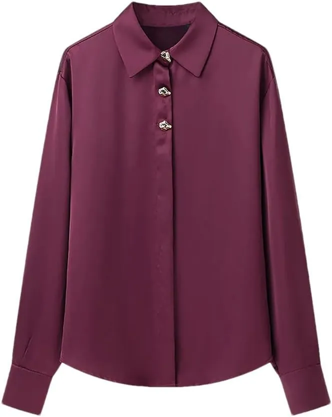 Woman Long Sleeved Shirt Slim Single Blouses