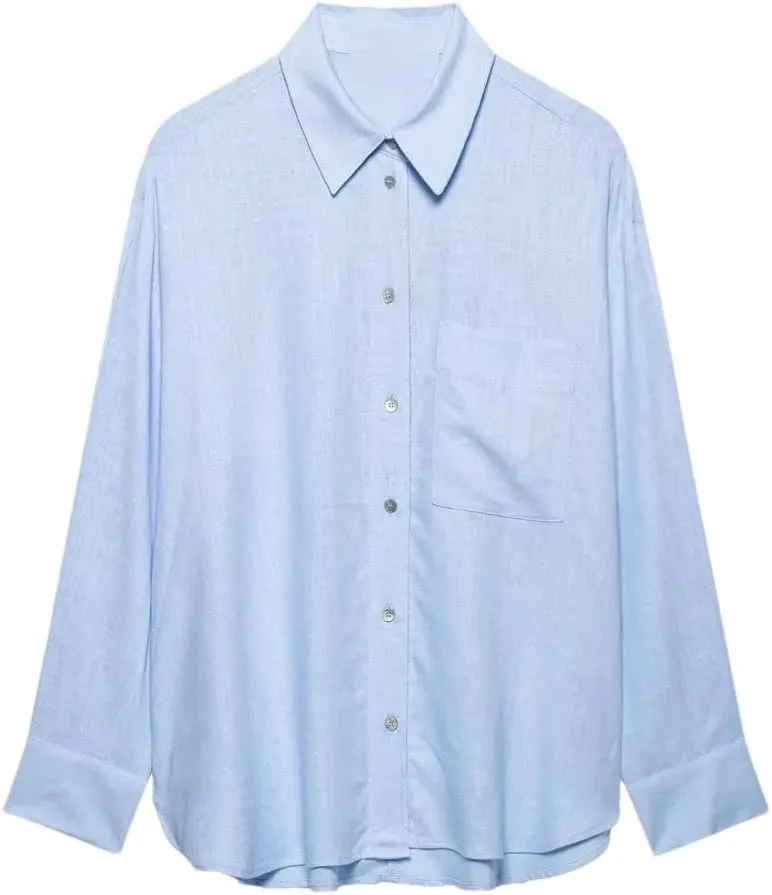 Woman Long Sleeved Shirt Slim Single Breasted Blouses