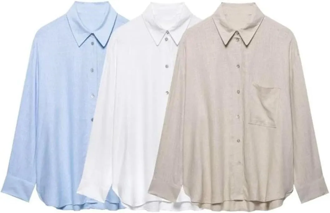Woman Long Sleeved Shirt Slim Single Breasted Blouses