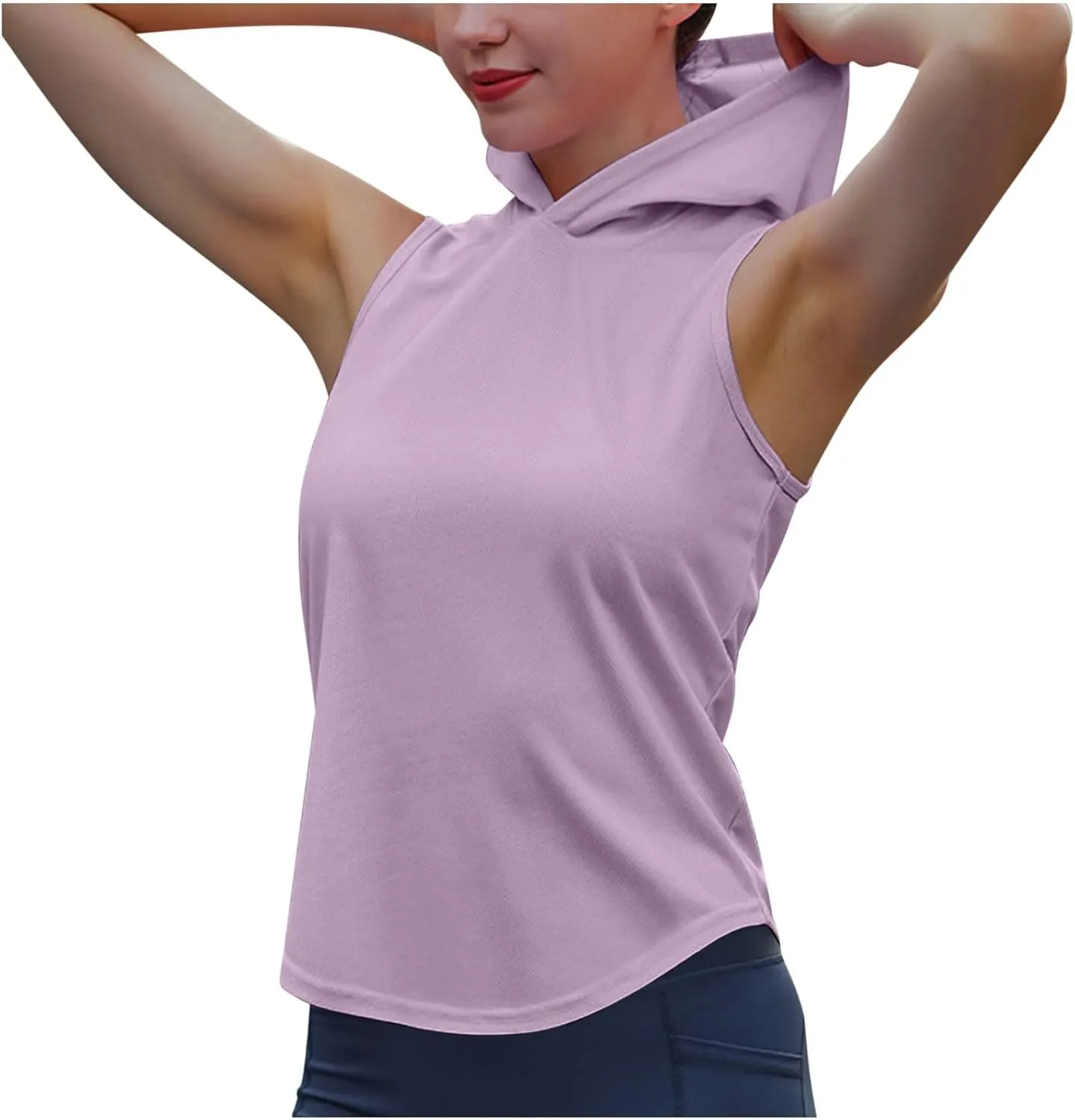 Women Workout Hooded Tank Tops Running Shirts Quick Dry Gym Sleeveless Hoodie Athletic Running Tennis Yoga Shirt Tops