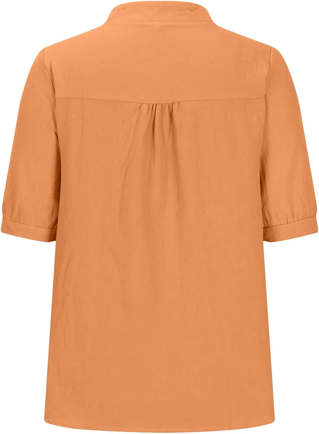 Womens Cotton Linen Summer Tops Short Sleeve Notched V Neck Tshirts Casual Loose Fit Cute Tees Soft Cmofy Shirts