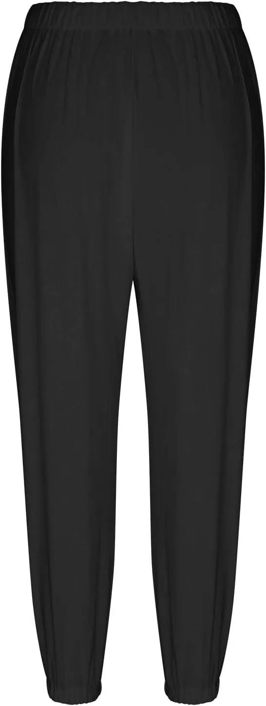 Women's Cotton Pants Trendy Drawstring Bottom Button Jogger Pant Summer Beach Gaucho Trousers Casual Comfy Outfits