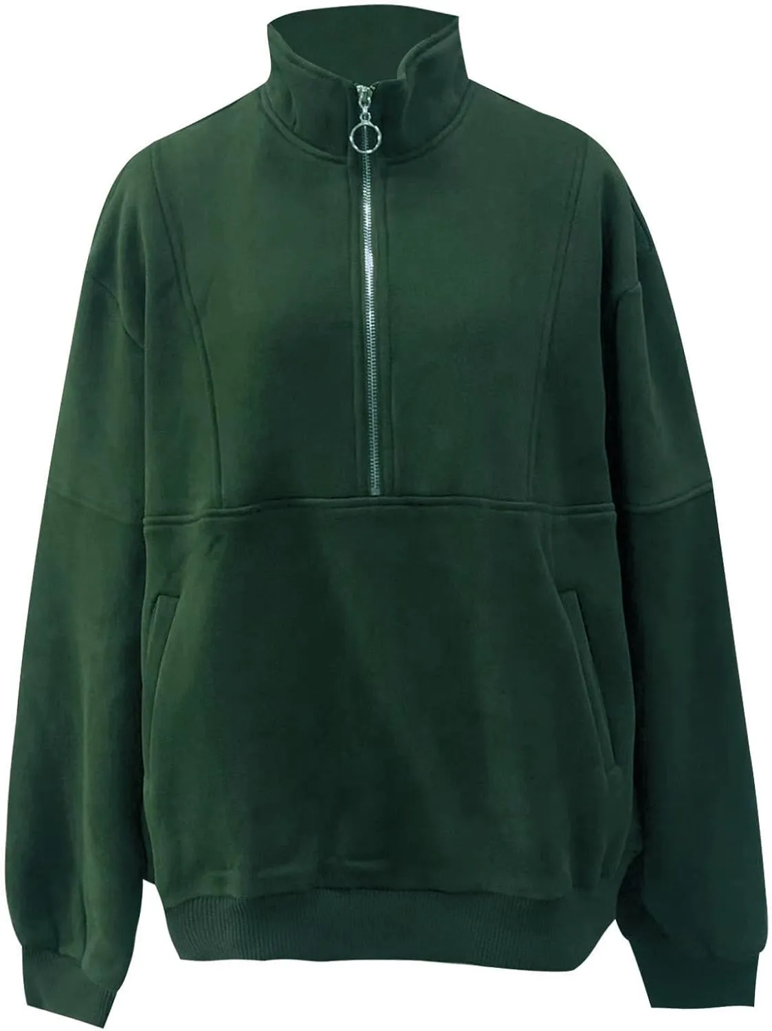 Womens Half Zip Classic Pullovers Fleece Outerwear Fashion Long Sleeve Collar Shirt Fall Outfits 2023 Winter Clothes