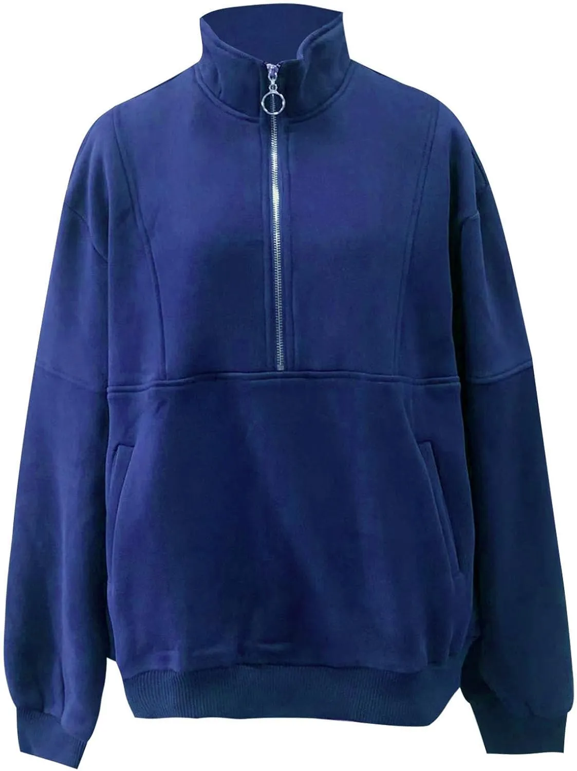 Womens Half Zip Classic Pullovers Fleece Outerwear Fashion Long Sleeve Collar Shirt Fall Outfits 2023 Winter Clothes